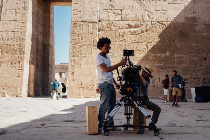 On the set of Luxor.