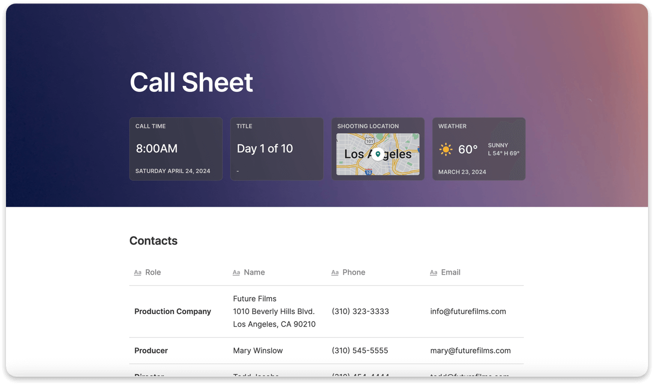 call sheet-1