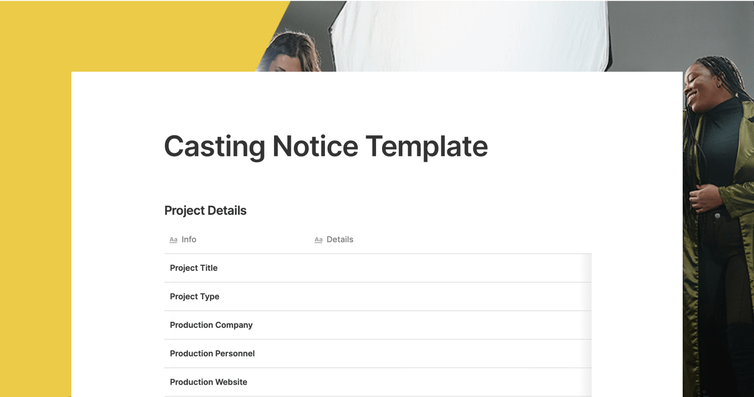 casting notice template