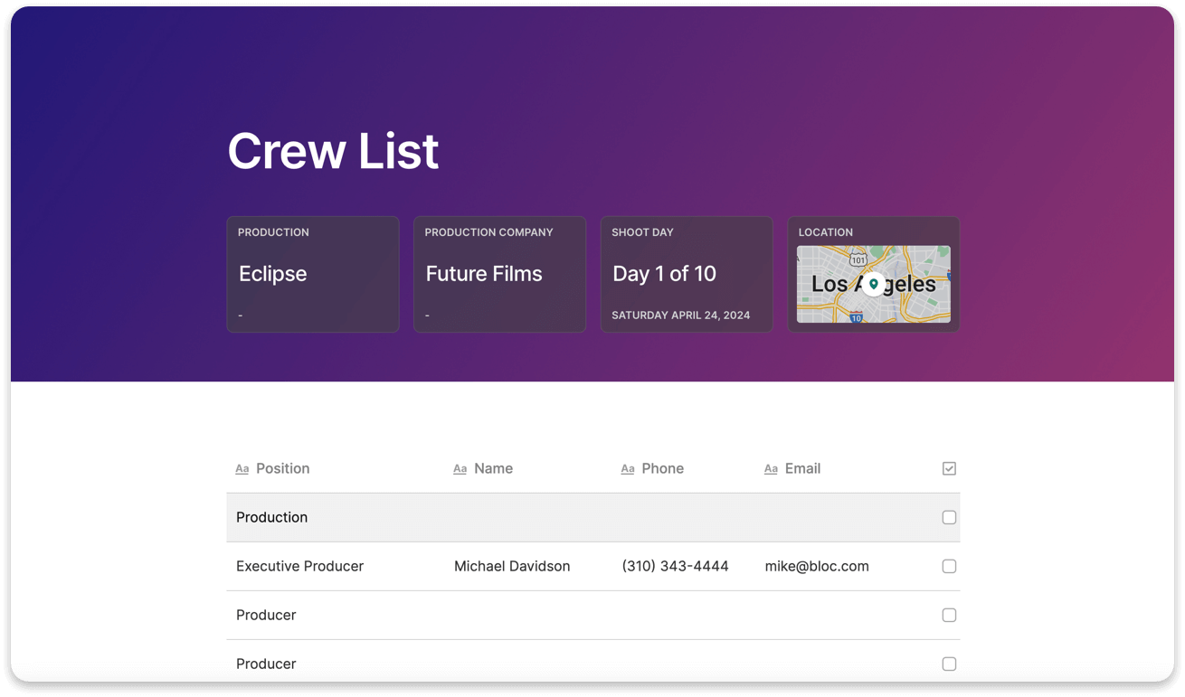 crew list